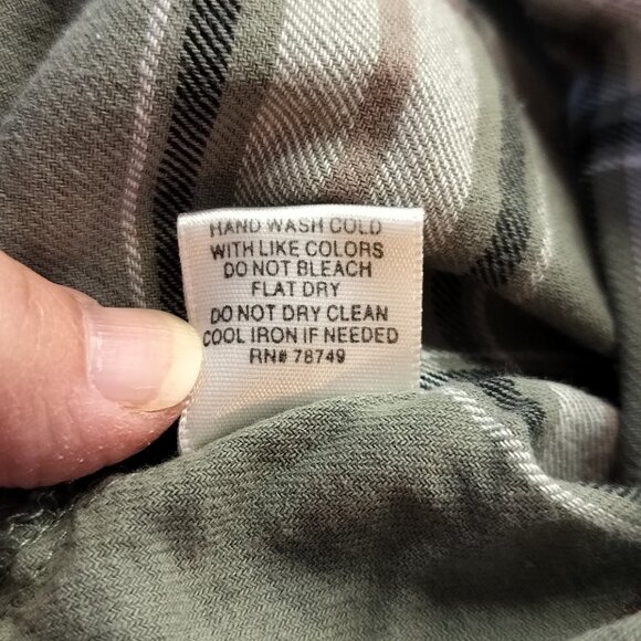 WET SEAL FLANNEL SHIRT Size Med  Green Button Down Twilight Gorpcore Western - Picture 5 of 9